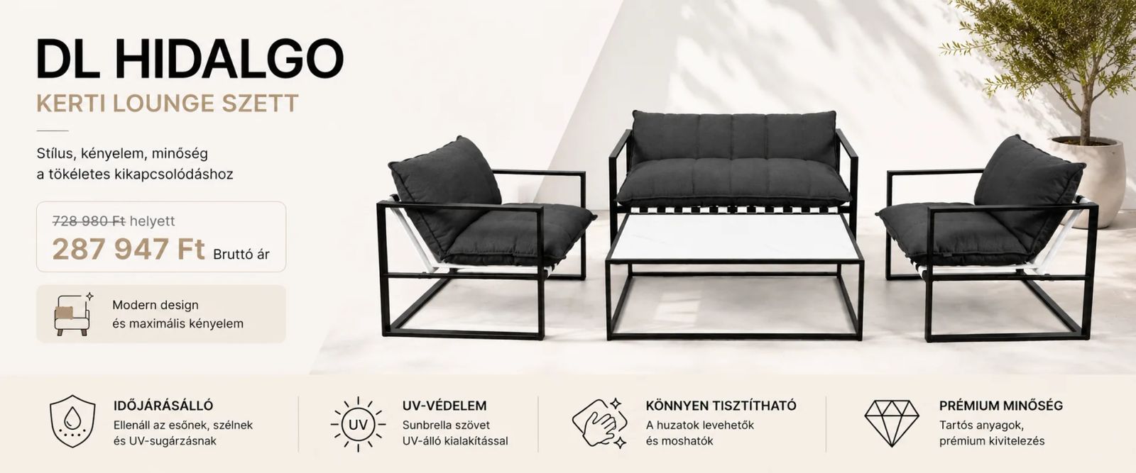 DL Hidalgo kültéri lounge szett