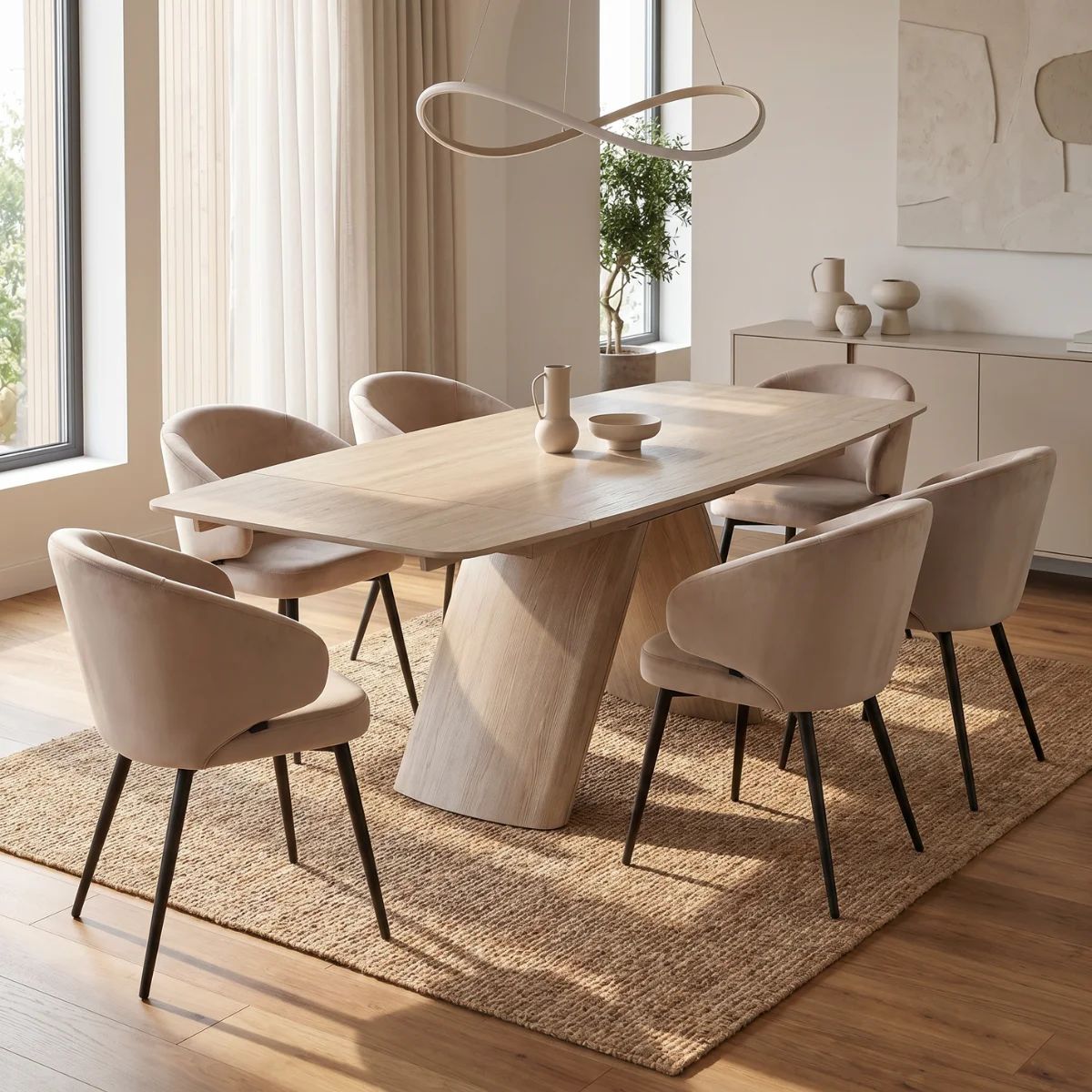 DL CHARLOTTE / DL FLORENTIA 6db Beige elegant Indoor dining set