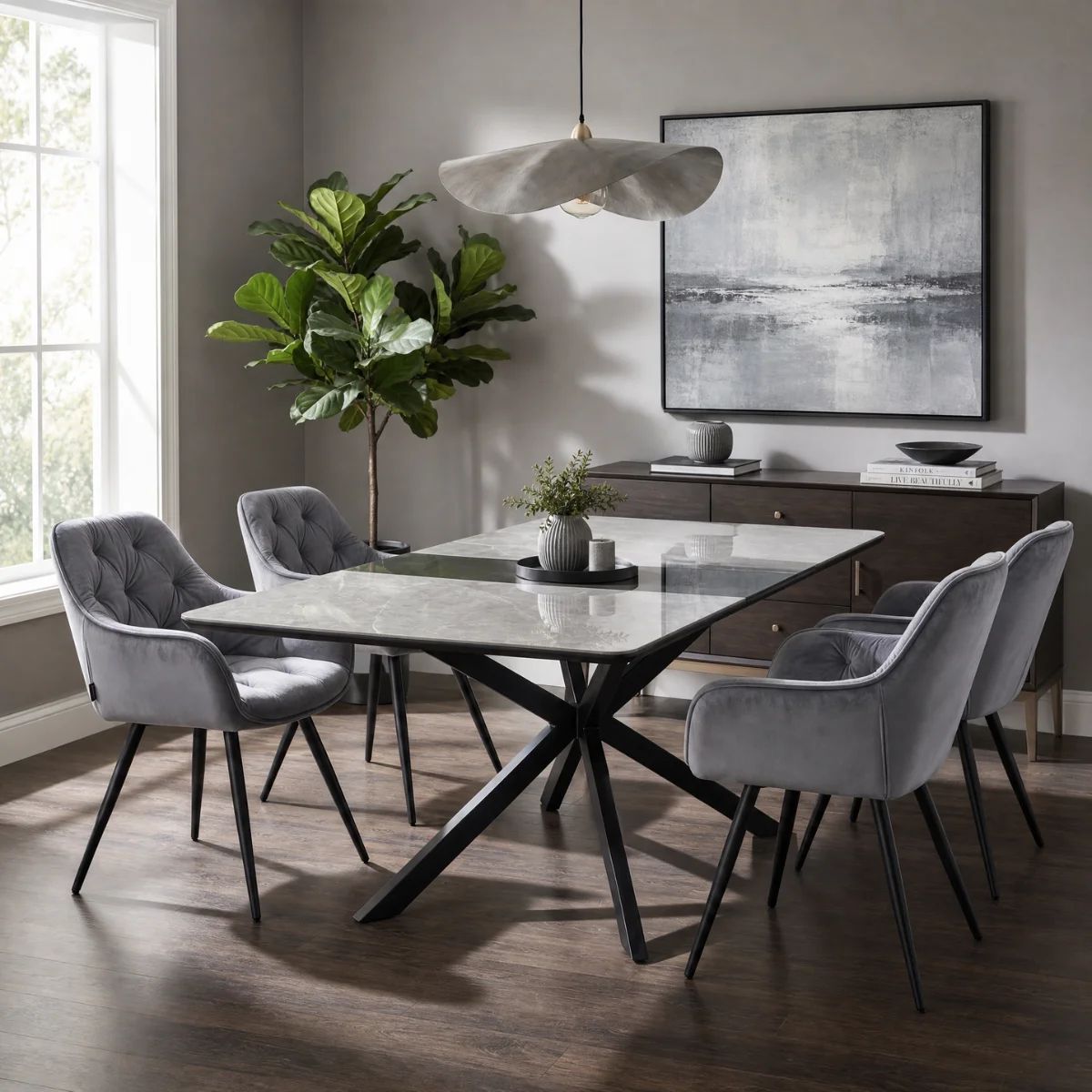 DL FELIX / DL CHERRY  Grey elegant Indoor dining set