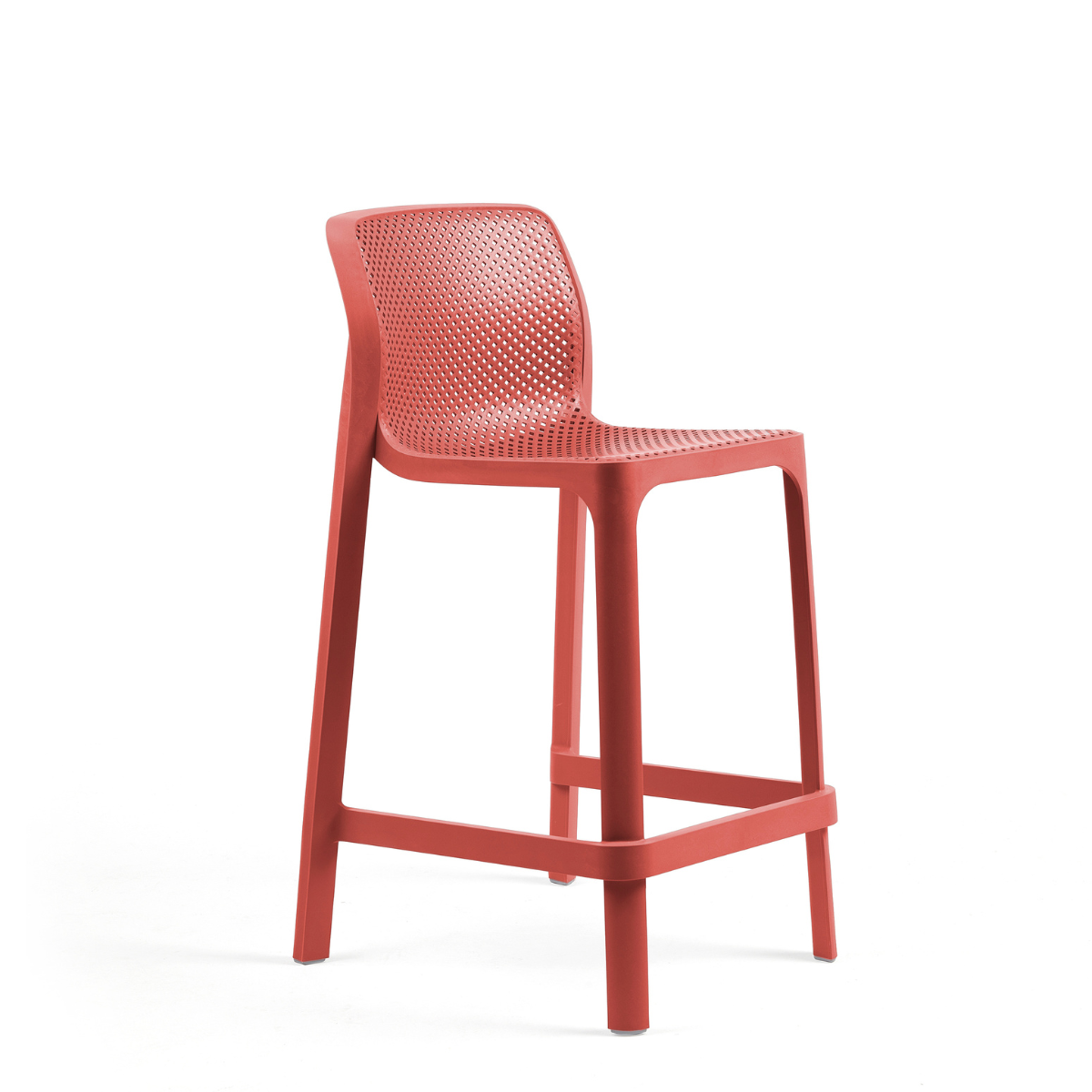 NARDI NET STOOL MINI Piros design Műanyag kültéri bárszék