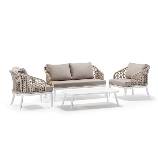 AT GRATTONI KOS/2 SET White, Beige design Outdoor lounge set