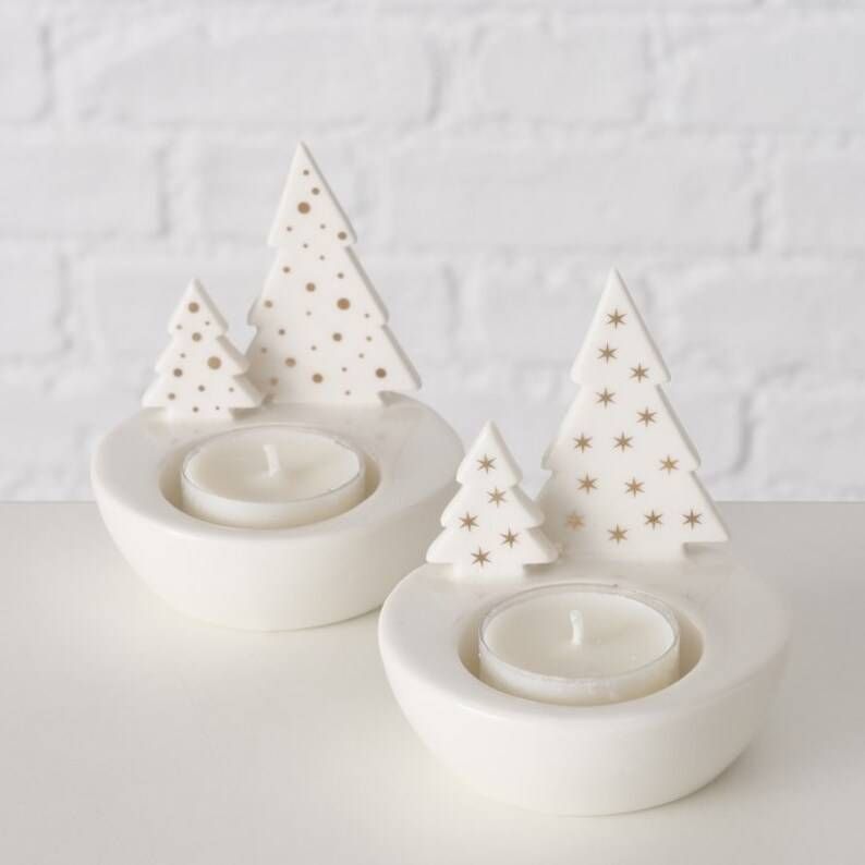 B CANDLELIT 2db White design Table decoration