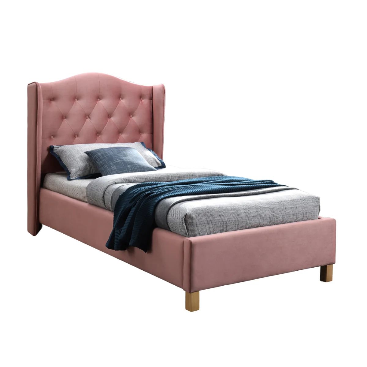 SI NOVA 90X200 Rózsaszín design Kárpitos ágy