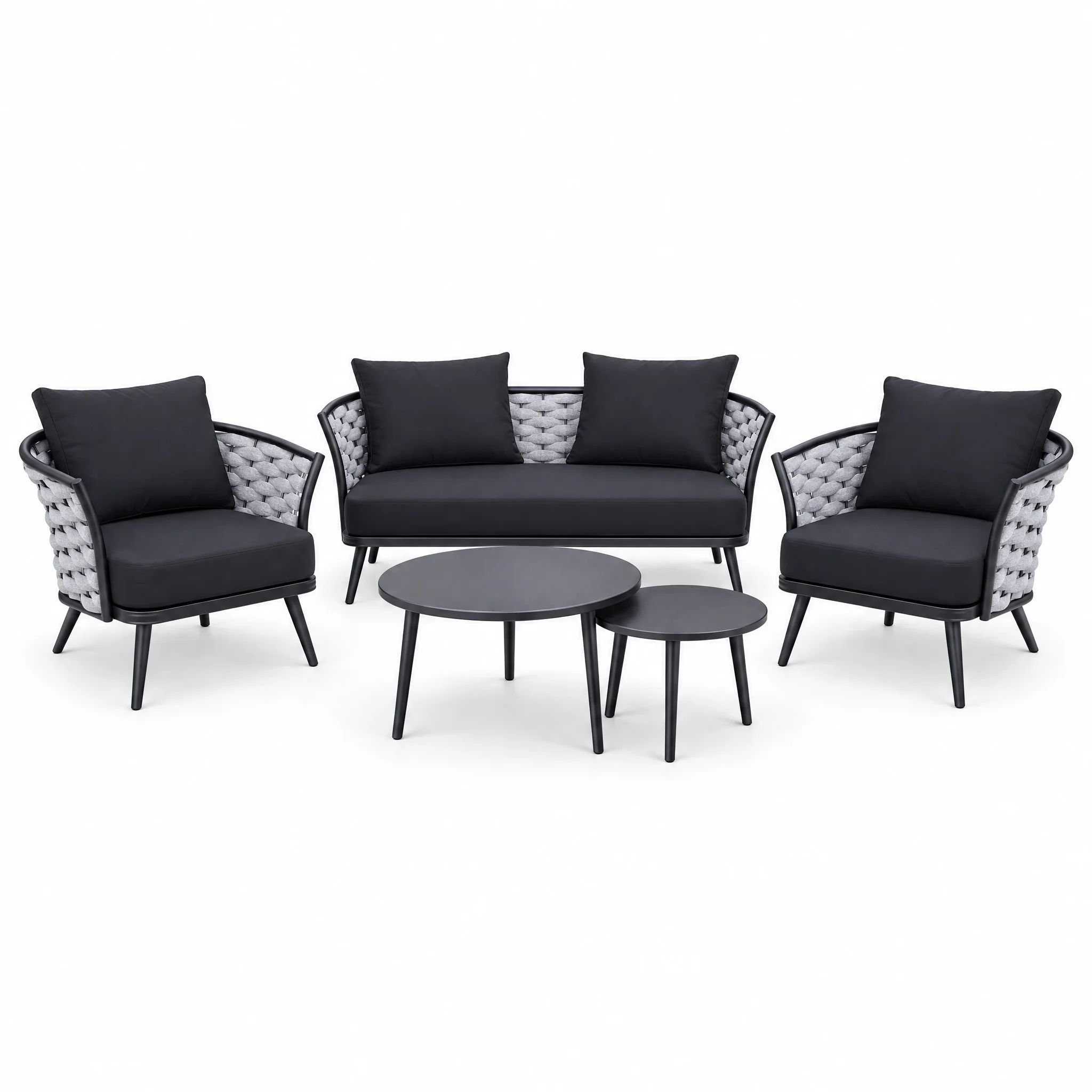 DL PALOMA Fekete modern Kültéri lounge szett