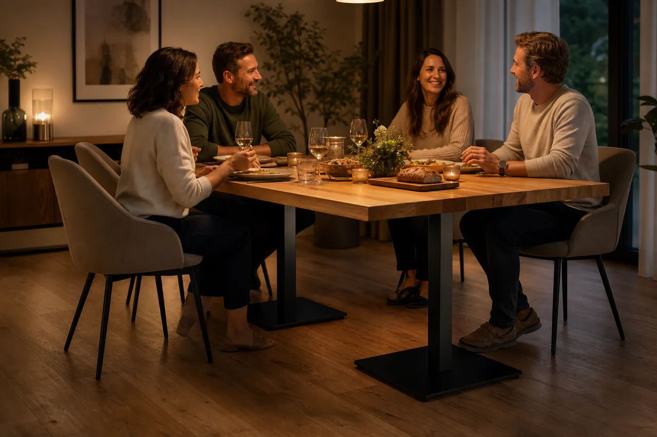 A steady base for gathering around the table