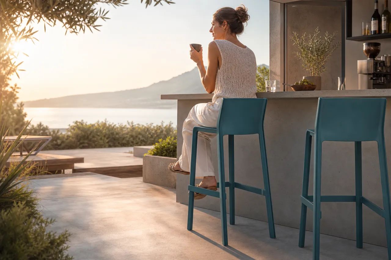High seating for easy terrace moments