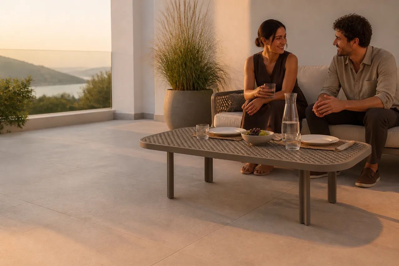 The terrace keeps its natural center