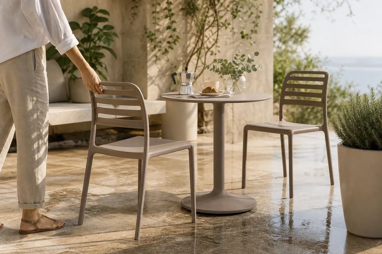 Sun-ready terrace, easy to rearrange