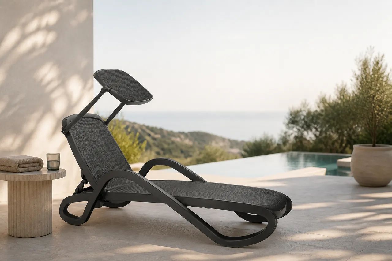 A calm lounging spot with an orderly feel