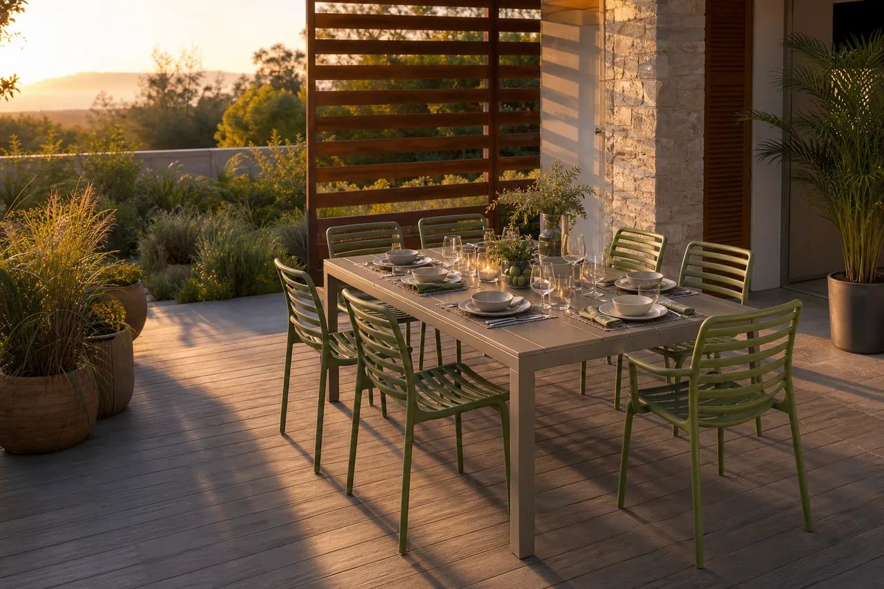 A terrace ready for shared summer evenings