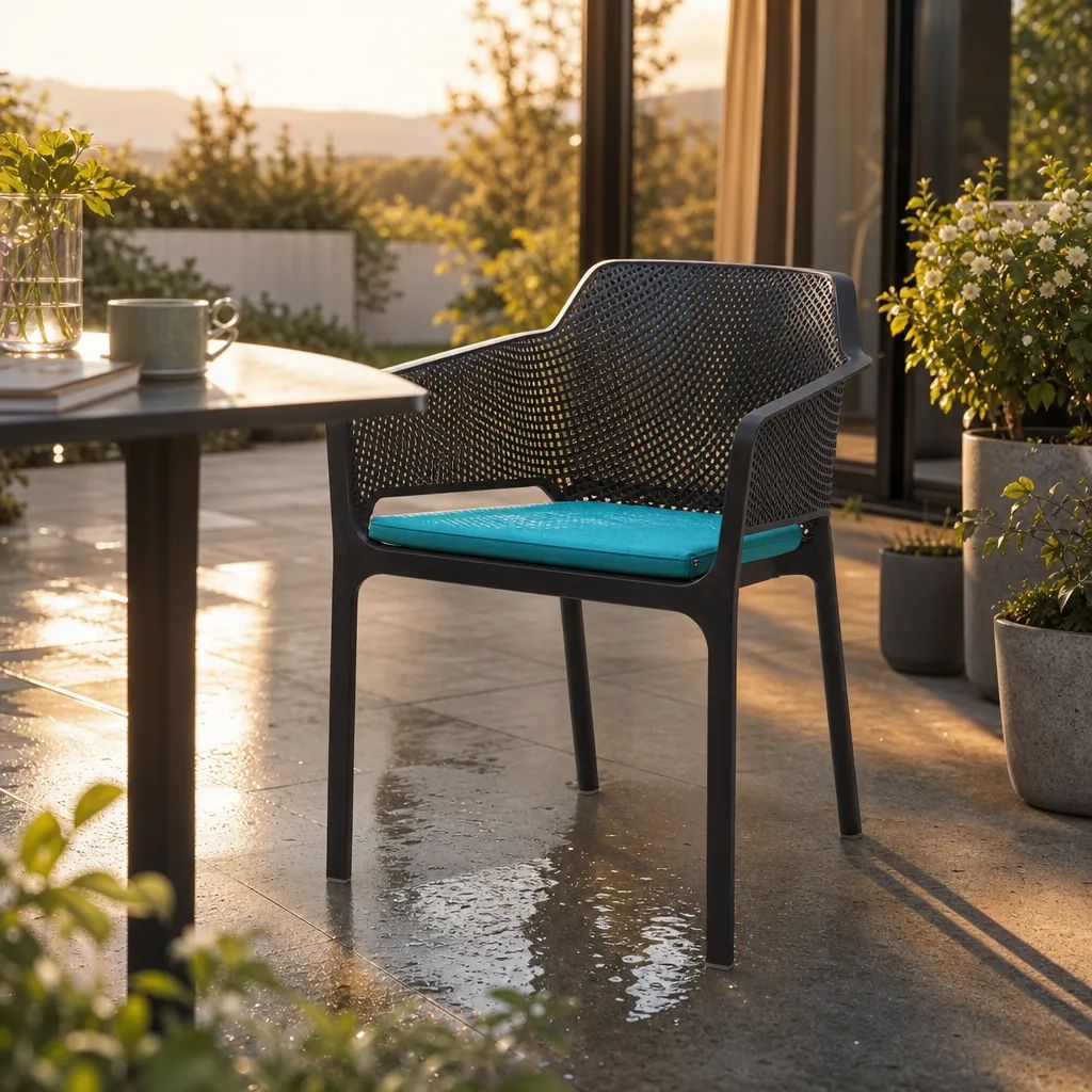 Outdoor comfort with a fresh turquoise touch