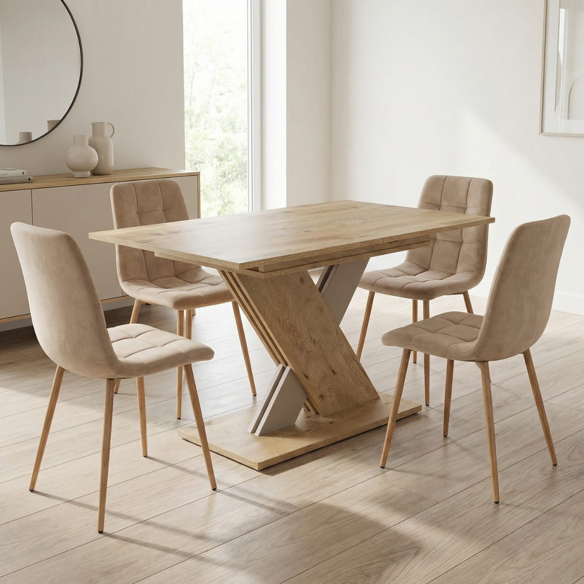 ET ANA / SI MILAN D Beige modern Indoor dining set