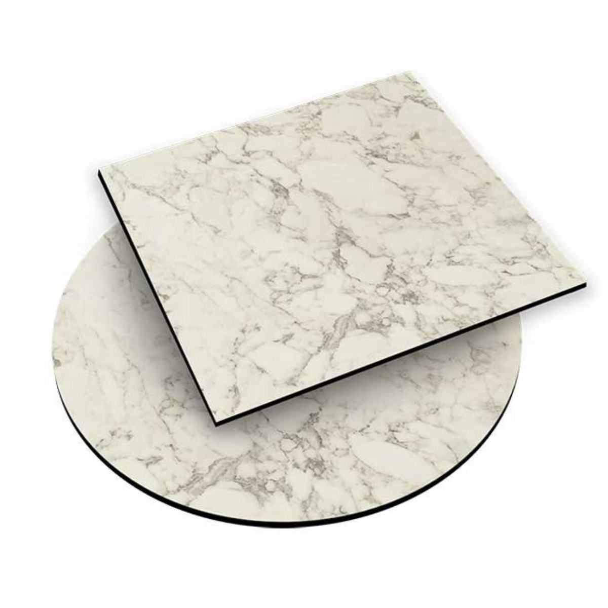TB LIGHT MARBLE 80x80 White design Tabletop