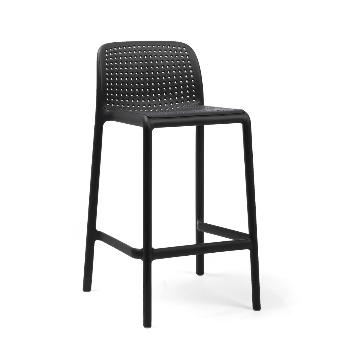 NARDI LIDO MINI Antracit design Műanyag kültéri bárszék — termékkép