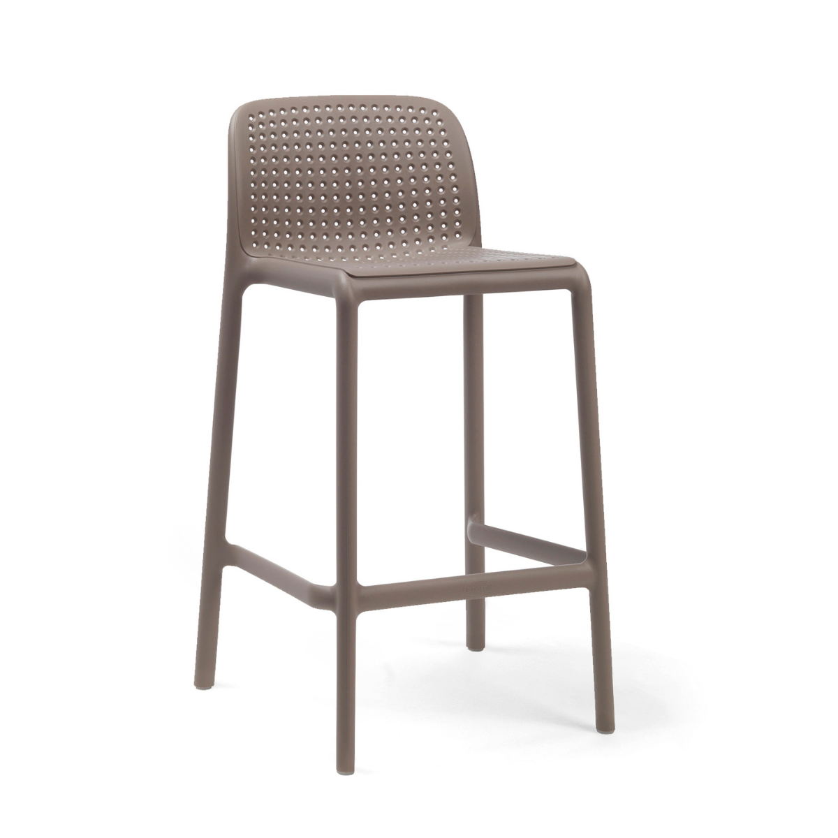 NARDI LIDO MINI Taupe design Műanyag kültéri bárszék — termékkép