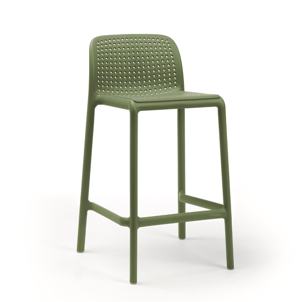 NARDI LIDO MINI Zöld design Műanyag kültéri bárszék — termékkép