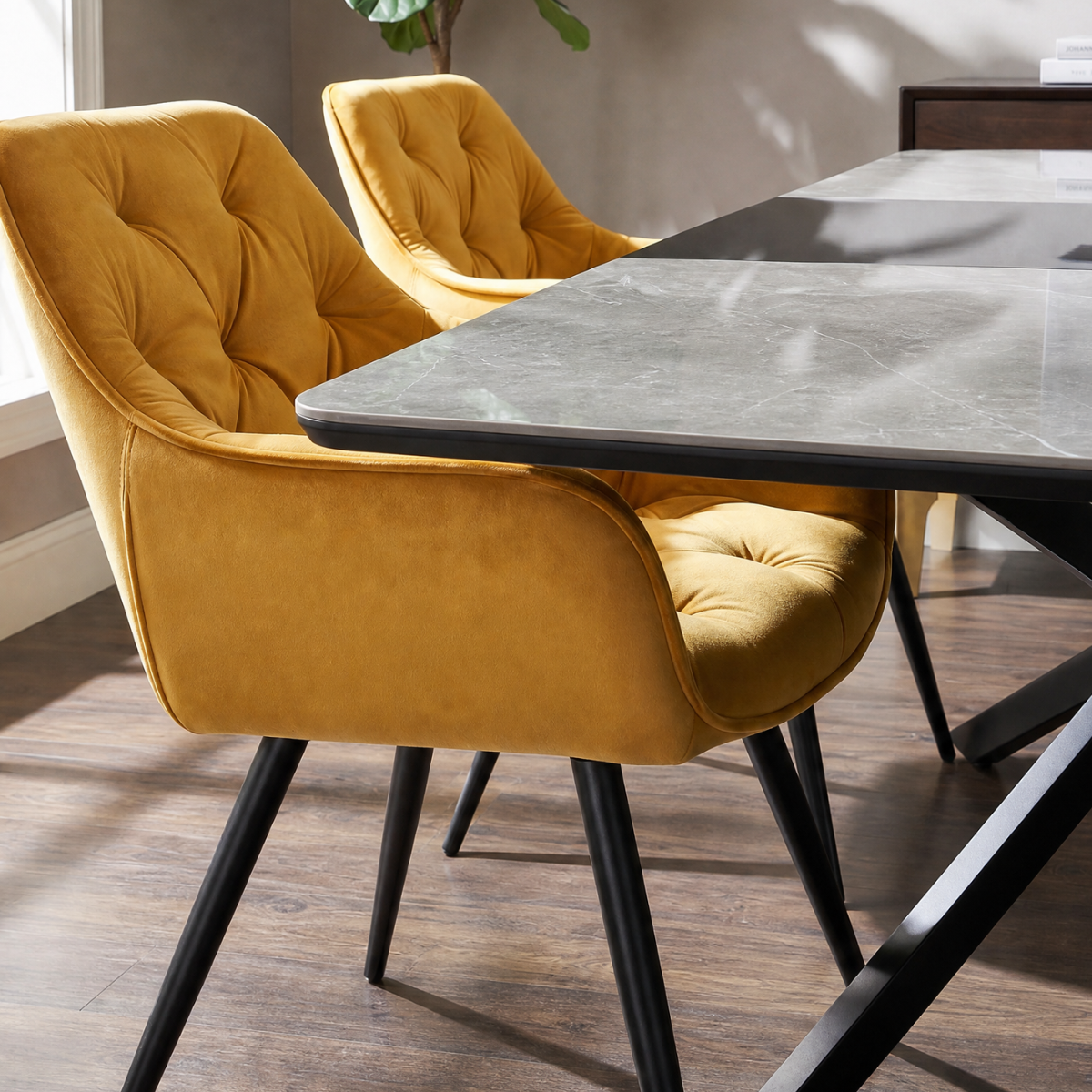 DL FELIX / DL CHERRY Yellow elegant Indoor dining set