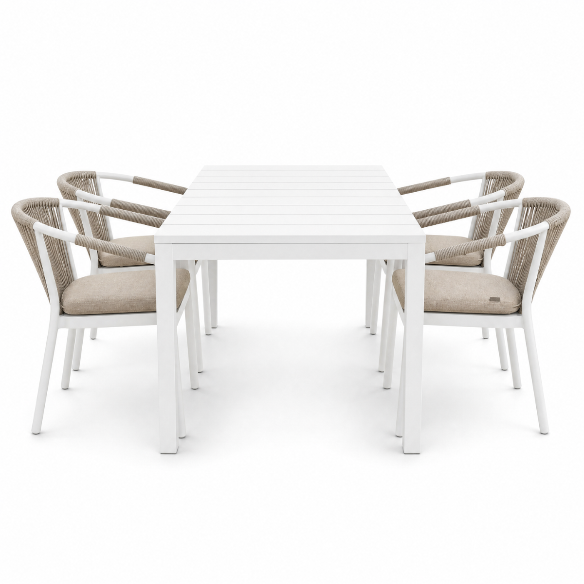 NARDI RIO 140-210 / DL CALAIS WHITE-TAUPE White, Beige Outdoor set