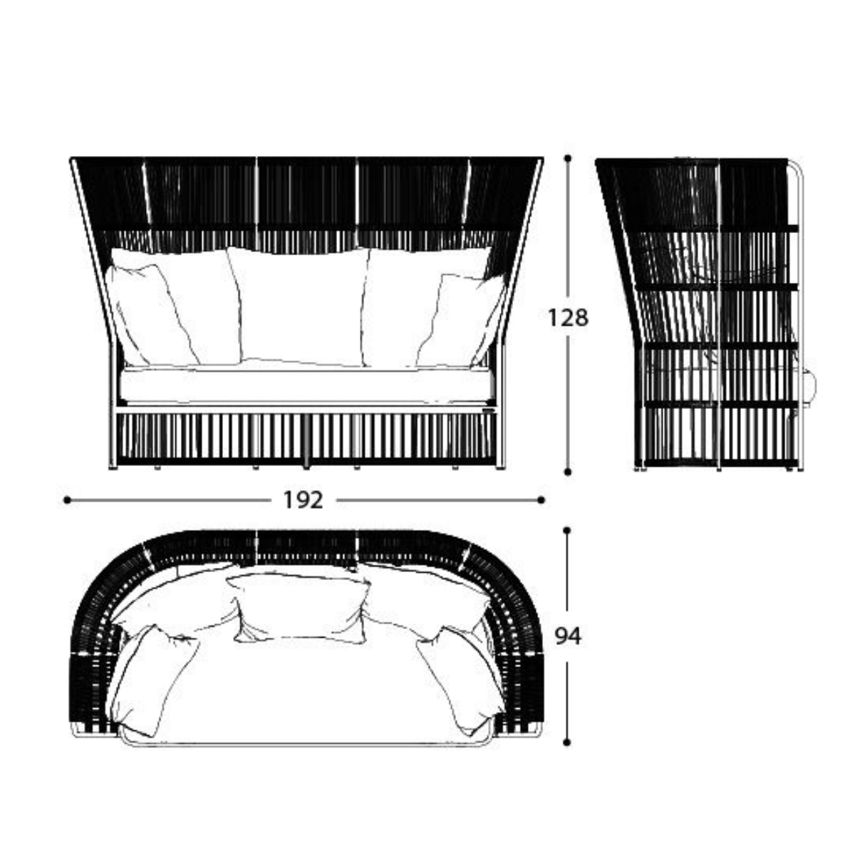 V RITA Grey design Outdoor armchair