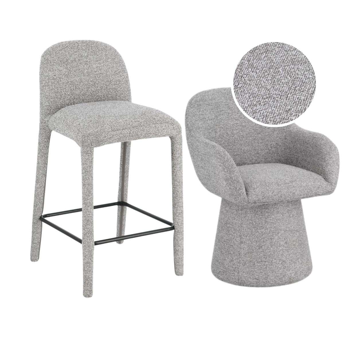 BT ANKARA 4 dining chair + 2 bar chair Grey design Chair + bar stool bundle deals