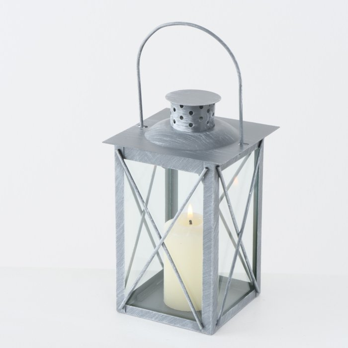B CANDLE Lantern 20cm Silver design Home decor outlet