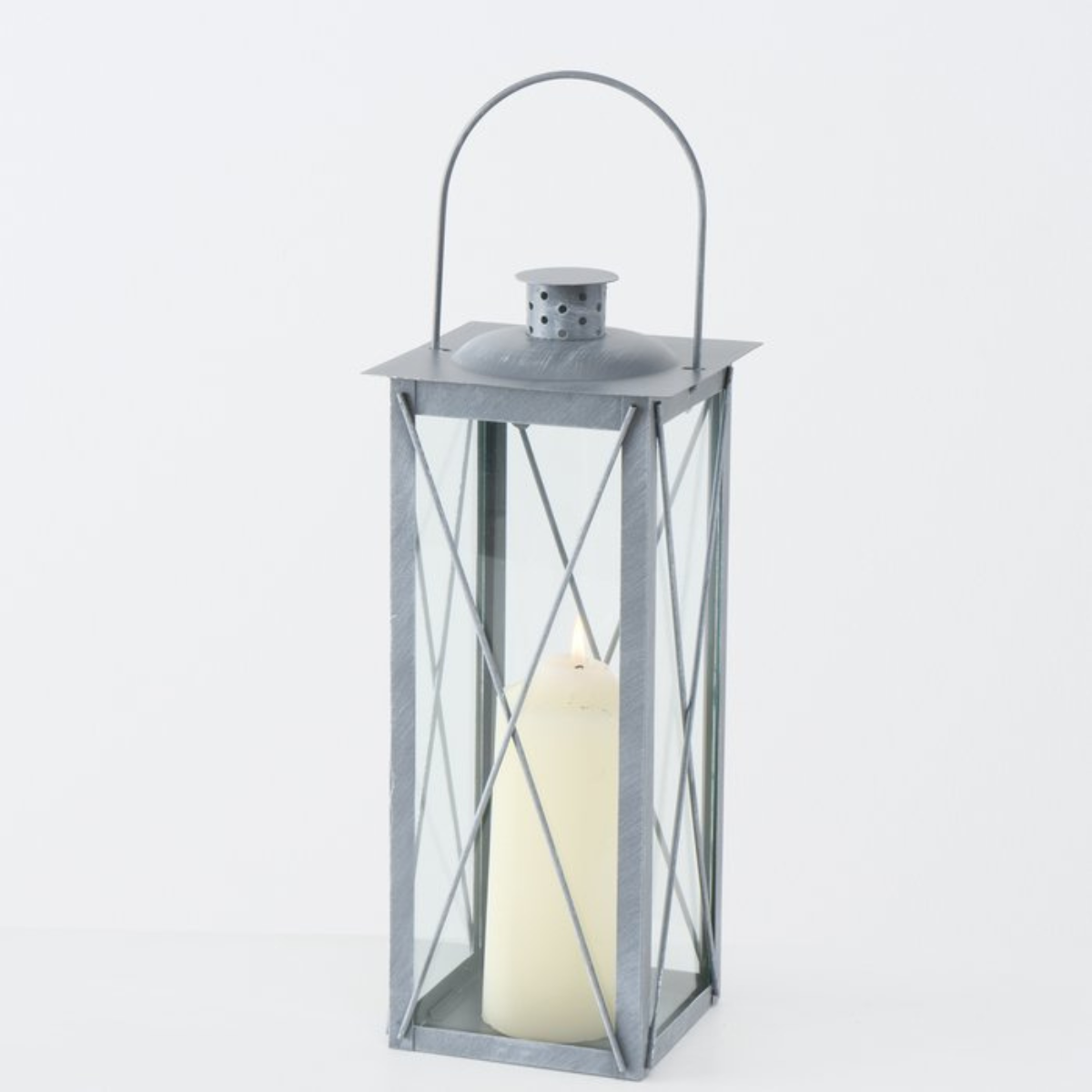 B CANDLE Lantern 36cm Silver design Home decor outlet