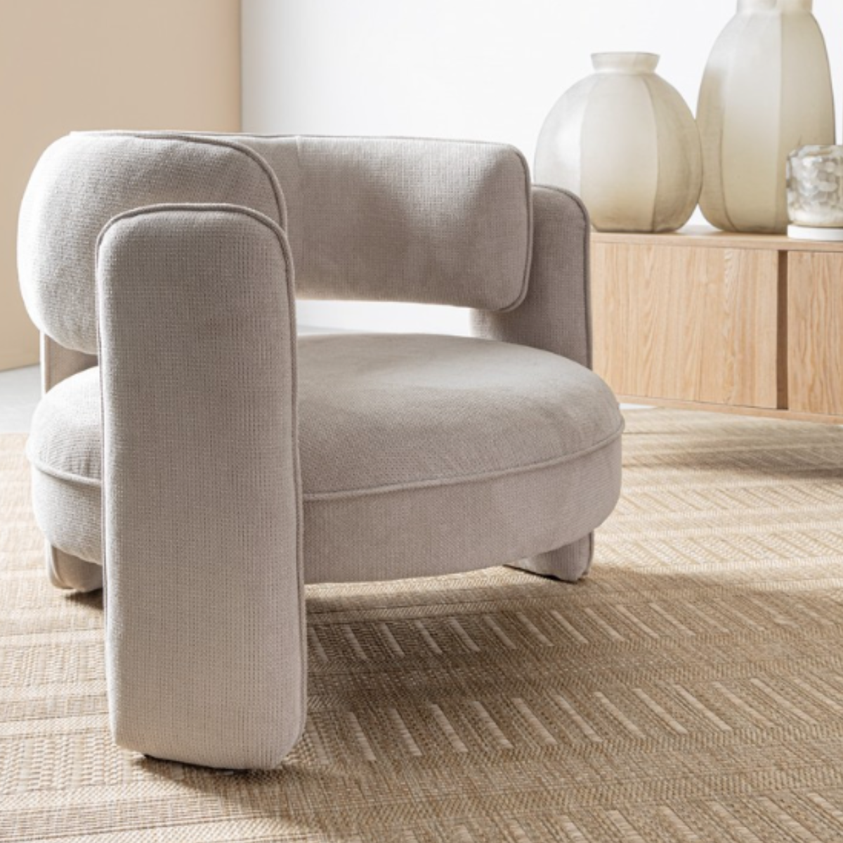 BT AMARA Beige design Upholstered armchairs