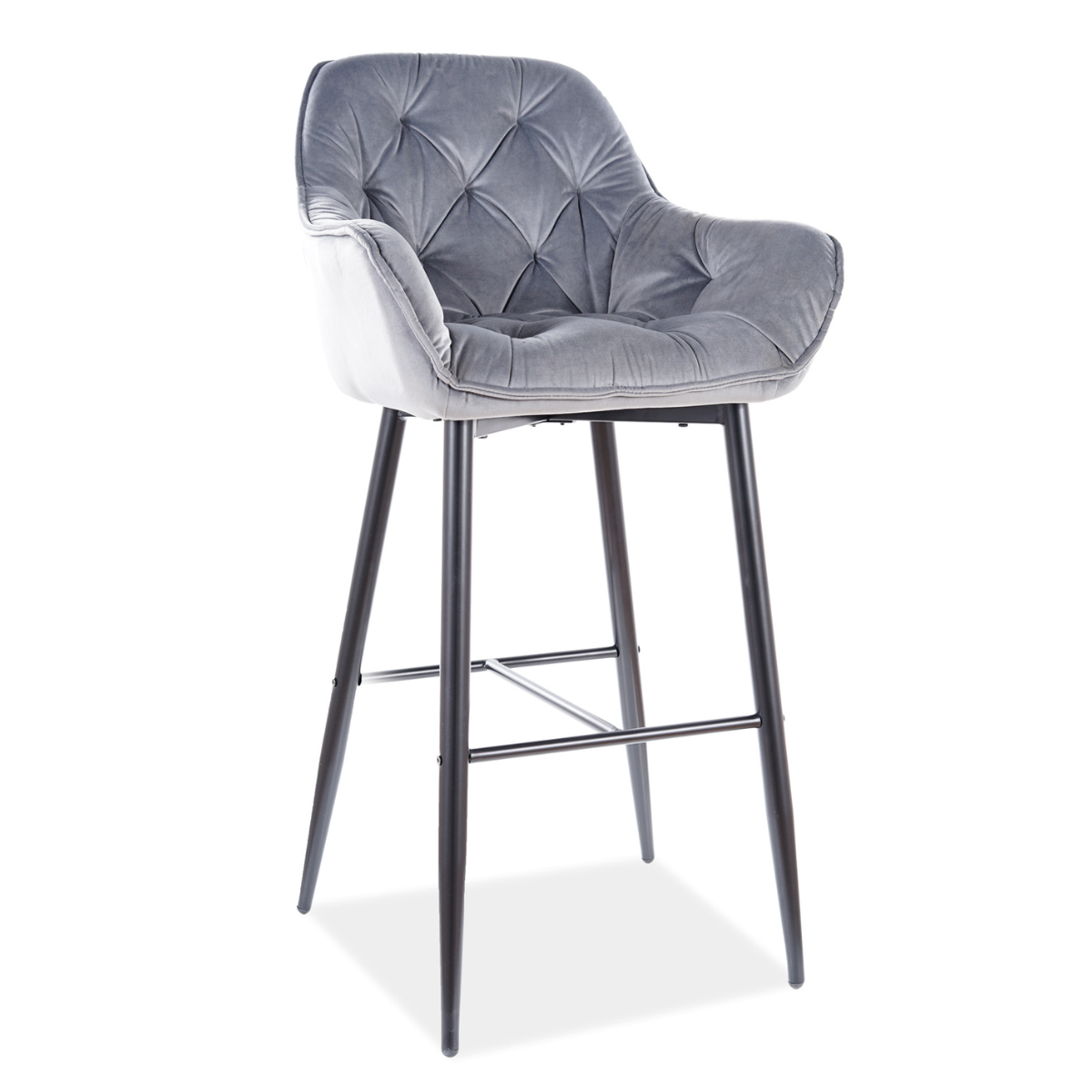 SI CHERRY VELVET 105 Grey design Indoor upholstered bar stool
