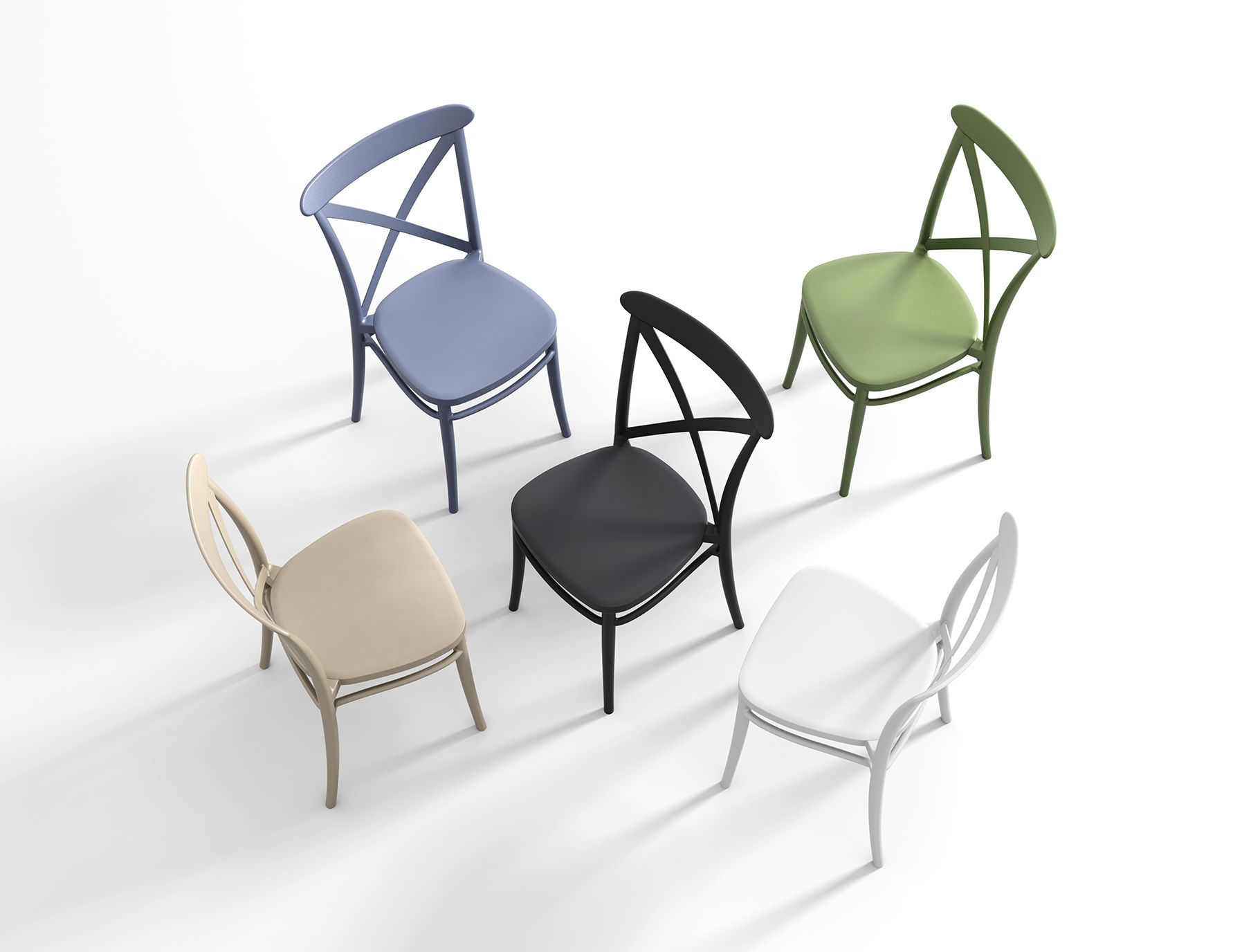 ST CROSY Taupe design Plastic outdoor chairs
