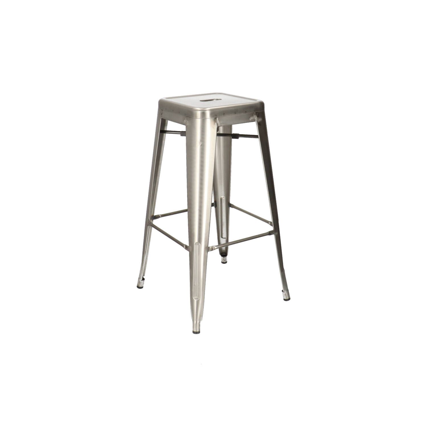 DL FACTORY Silver industrial Metal bar stools