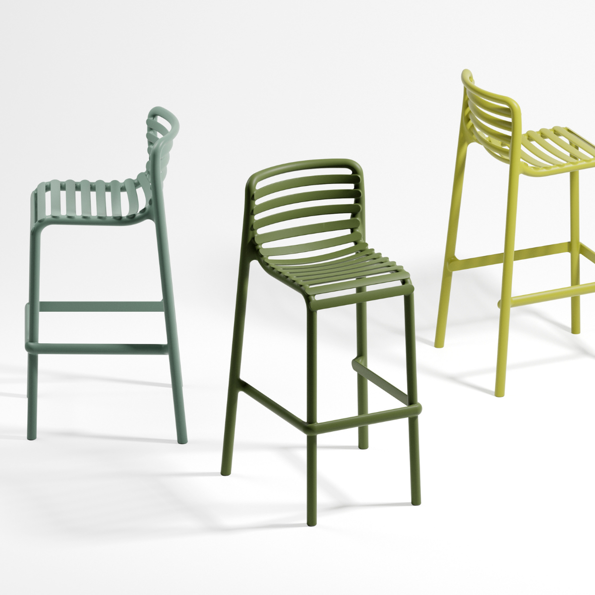 NARDI DOGA STOOL Light green modern Plastic outdoor bar stools