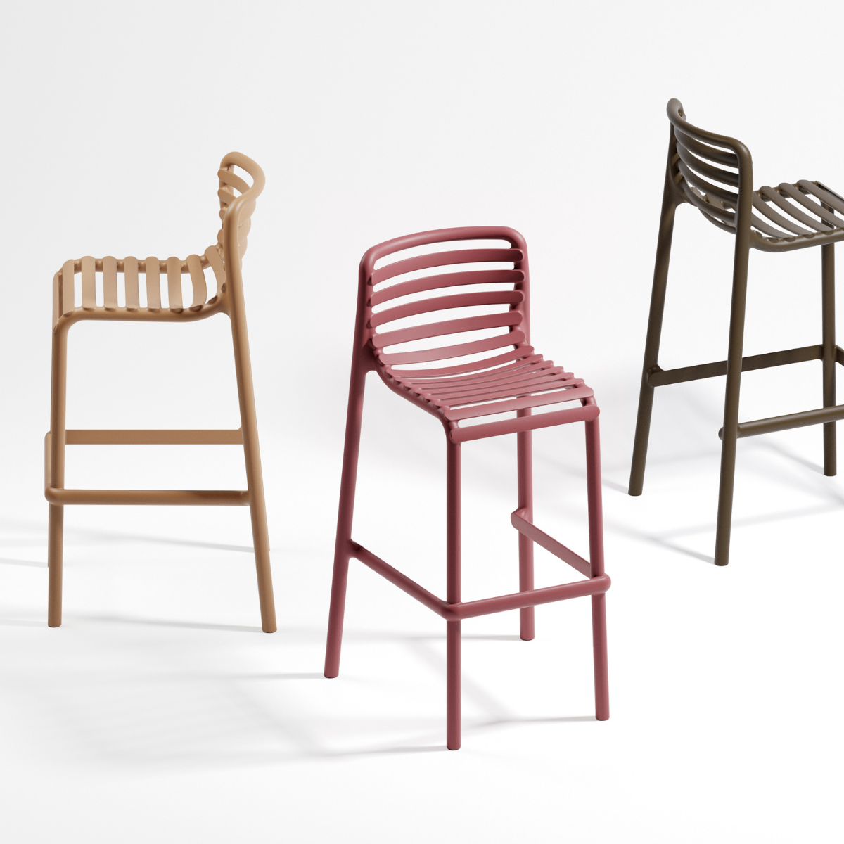 NARDI DOGA STOOL White modern Plastic outdoor bar stools