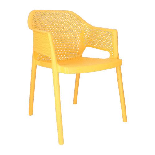 G MINUSH Yellow minimalist Plastic garden chair