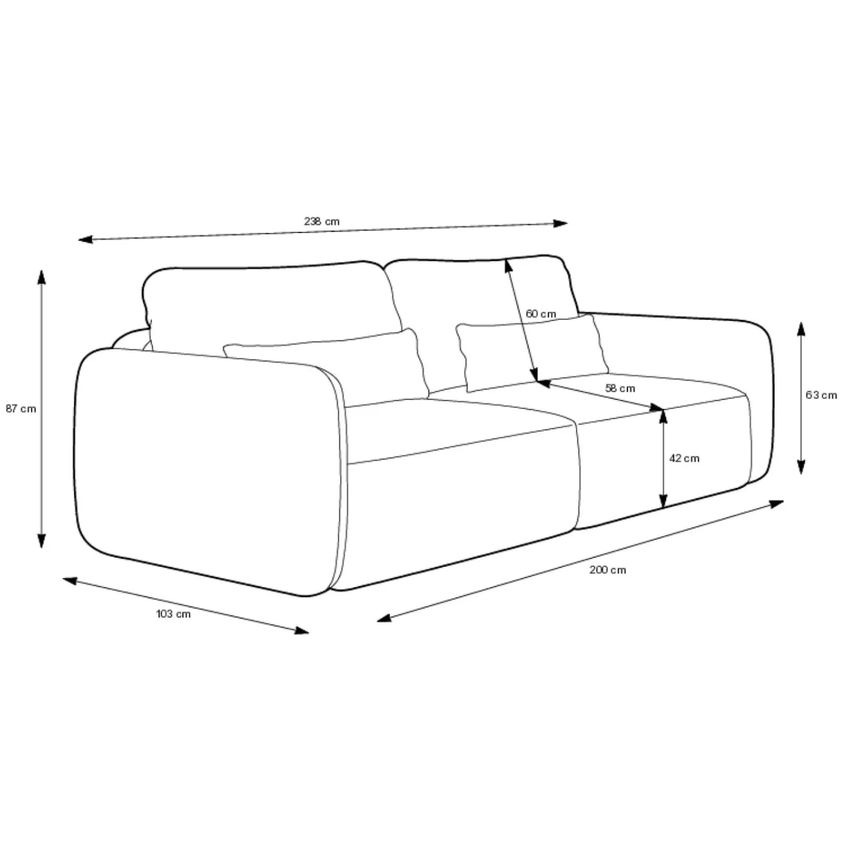IK VOSSA Beige modern Sofa beds