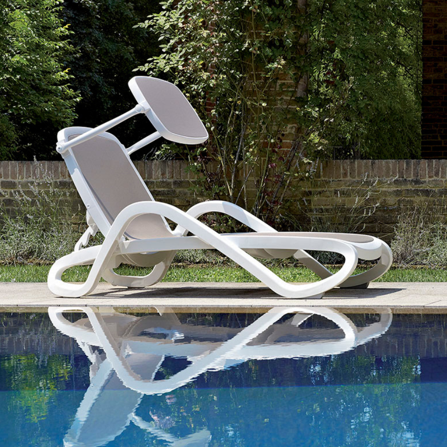 NARDI ALFA White classic Plastic sun loungers