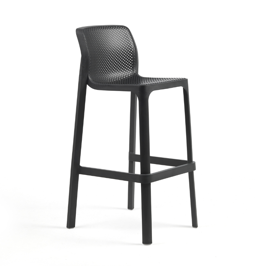NARDI NET STOOL Grey modern Plastic outdoor bar stools