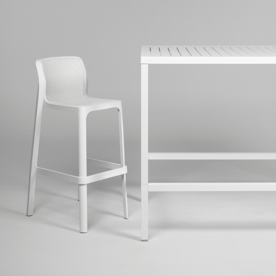 NARDI NET STOOL White modern Plastic outdoor bar stools