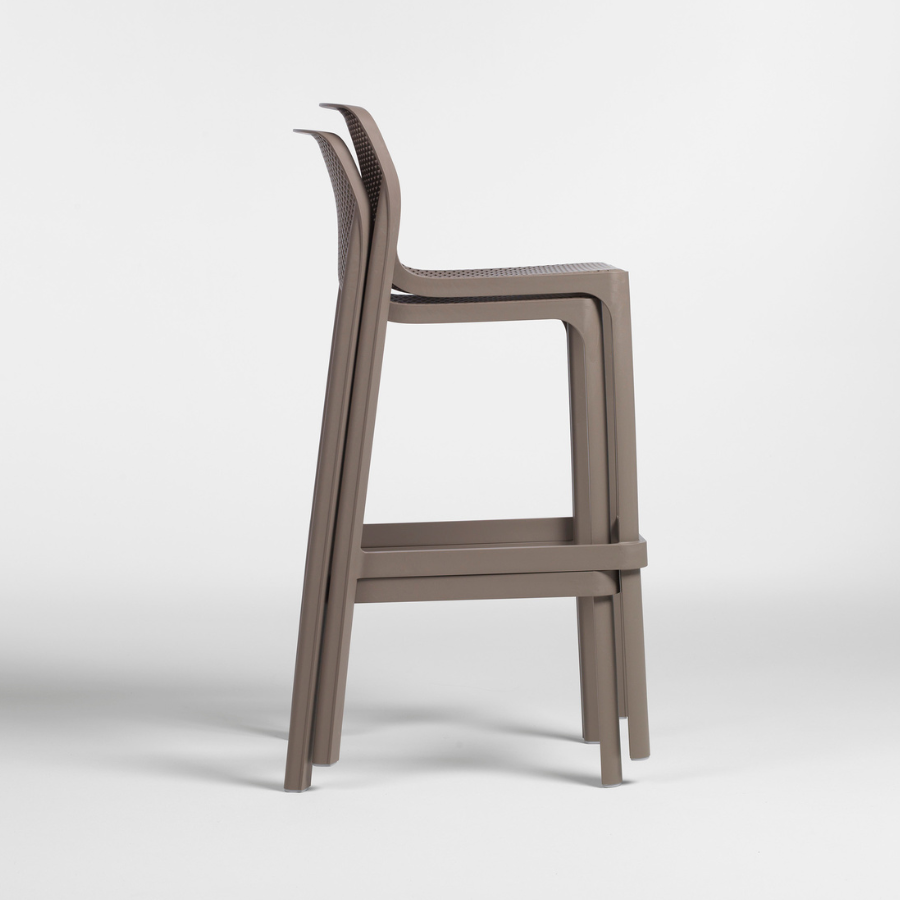 NARDI NET STOOL Taupe modern Plastic outdoor bar stools