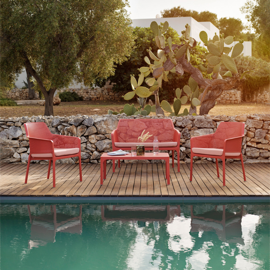 NARDI NET RELAX Taupe minimalist Plastic outdoor chairs