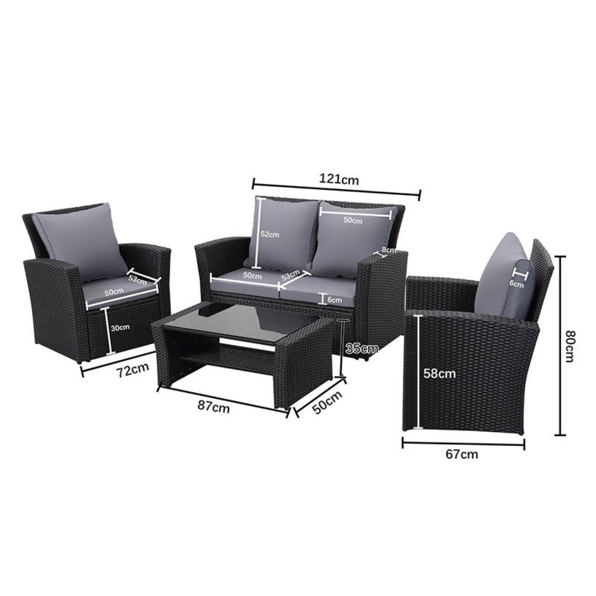 RN SORRENTO Grey classic Garden sofa set