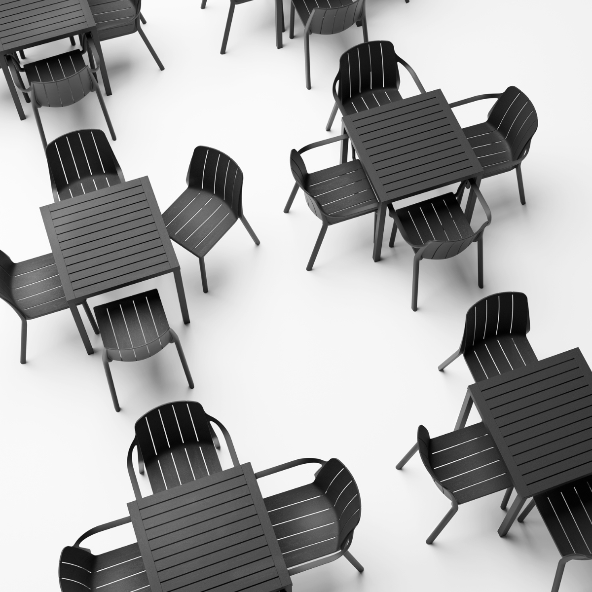 NARDI TIBERINA Grey design Plastic outdoor chairs