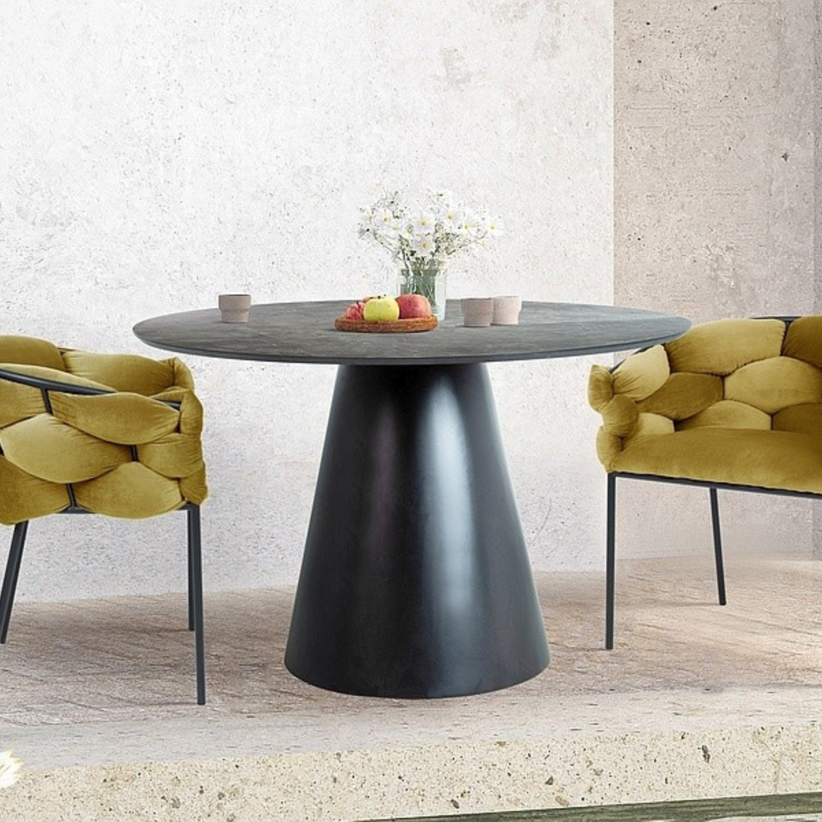 SI ANGELO 120 cm Grey design Indoor complete tables