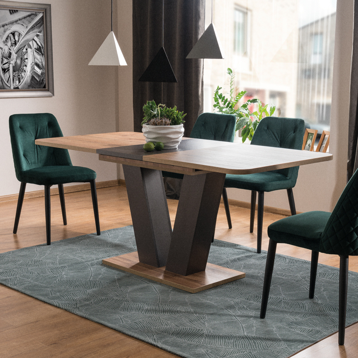 SI SOCRATES Brown classic Indoor extendable dining table
