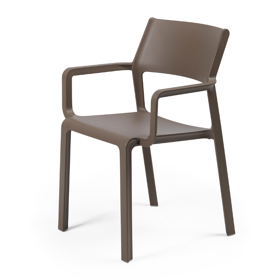 NARDI TRILL ARMCHAIR Brown minimalist Plastic outdoor chairs