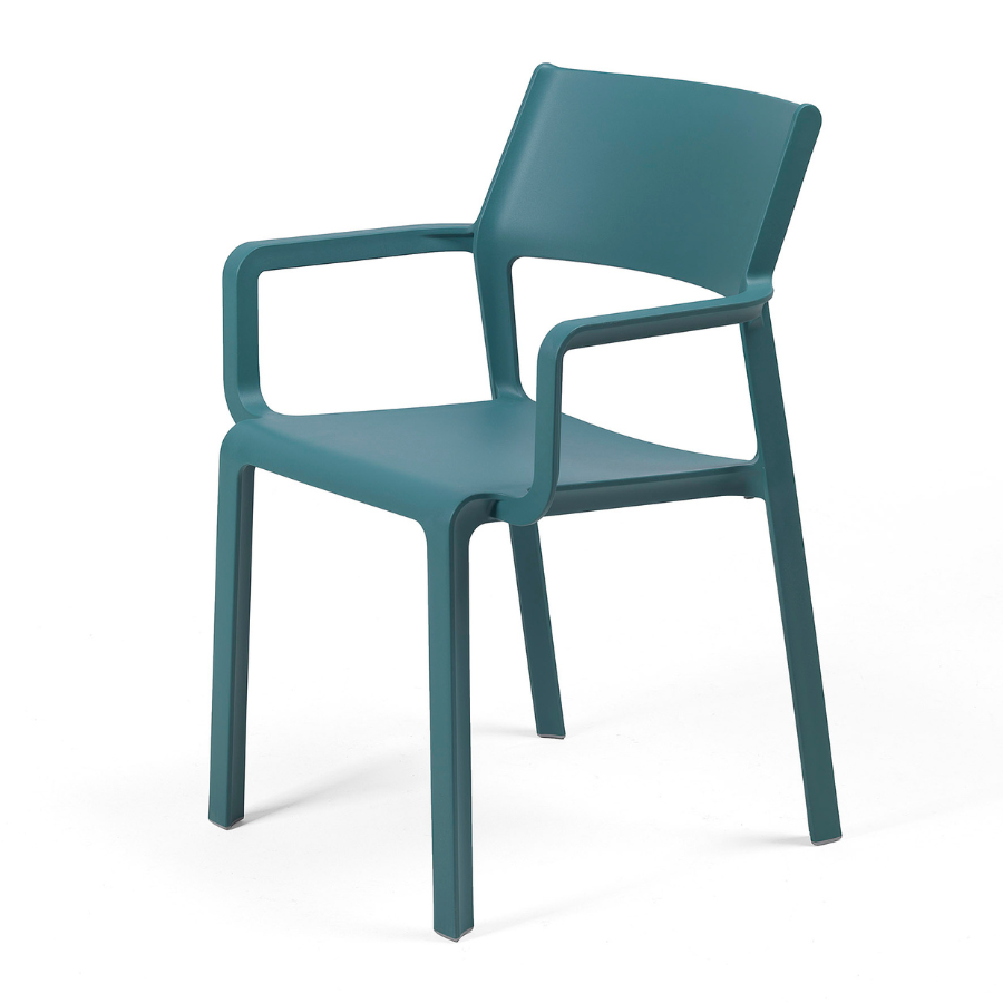 NARDI TRILL ARMCHAIR Blue minimalist Plastic outdoor chairs