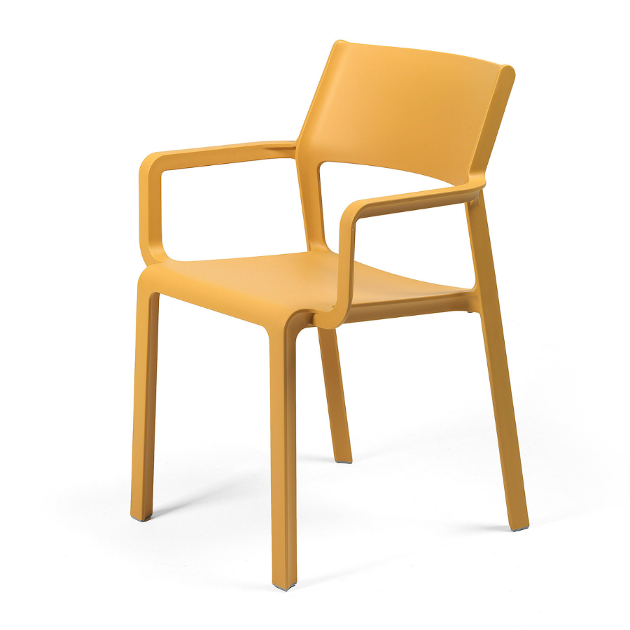 NARDI TRILL ARMCHAIR Yellow minimalist Plastic outdoor chairs