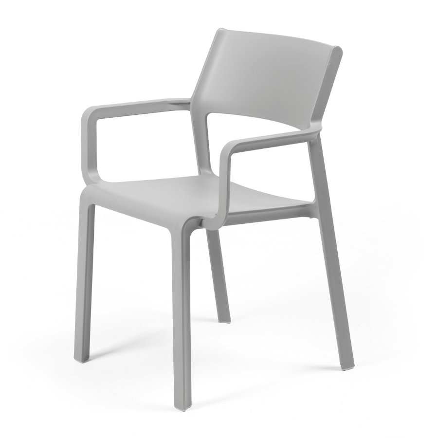 NARDI TRILL ARMCHAIR Grey minimalist Plastic outdoor chairs