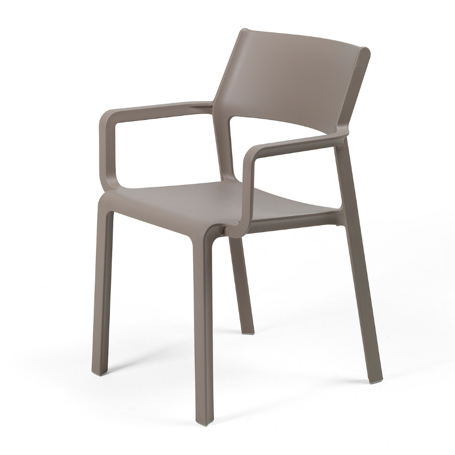 NARDI TRILL ARMCHAIR Taupe minimalist Plastic outdoor chairs