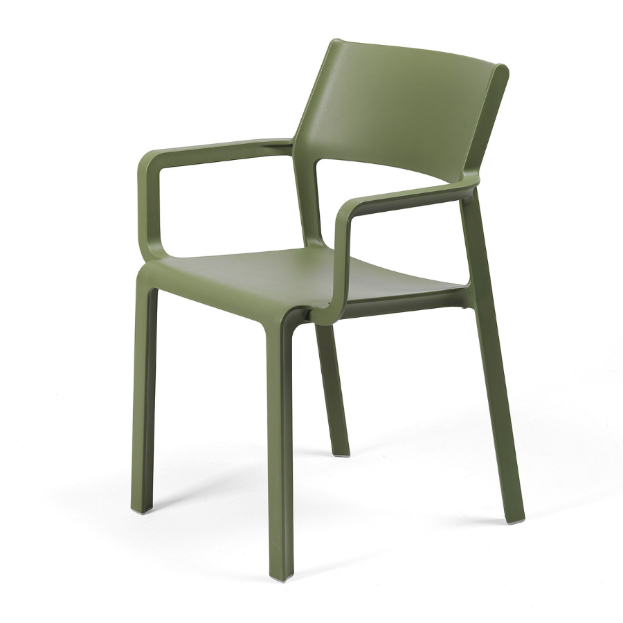 NARDI TRILL ARMCHAIR Green minimalist Plastic outdoor chairs