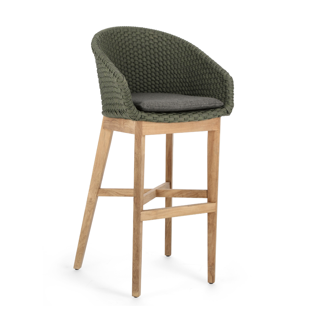 BT ZALUMA Green elegant Synthetic rattan bar stools